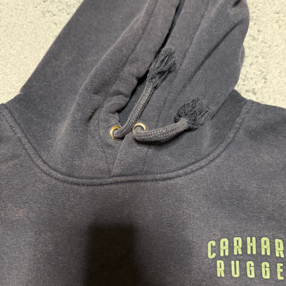 Carhartt Hoodie Mens XL Blue Graphic Workwear Rugged Sweatshirt *** - Picture 5 of 10